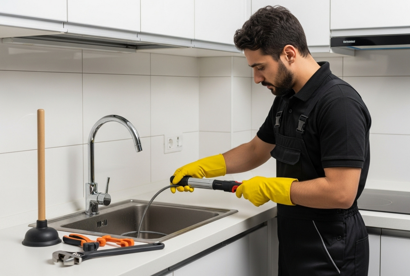 إصلاح انسداد صرف المطبخ
