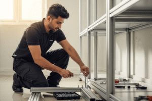 "Durable and sleek premium aluminium racks for efficient storage in home and commercial spaces, available